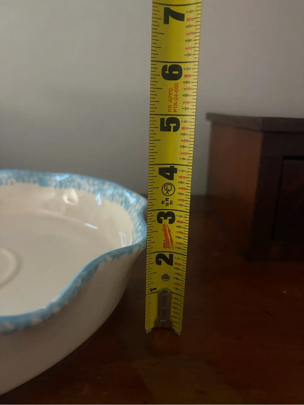 Ceramic Scalloped Serving Platter with Matching Dip Bowl - Blue and White